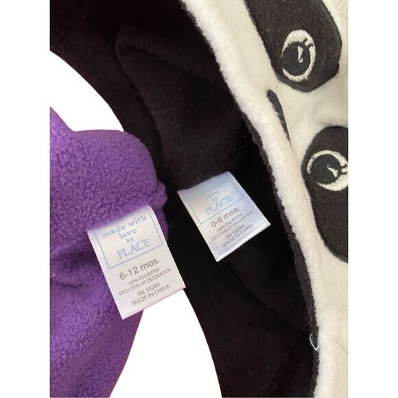 Lot of 2 Nwt Baby Cat Panda Winter Hats 0 to 12 Months Ear Flaps Infant Fleece C - Picture 4 of 8